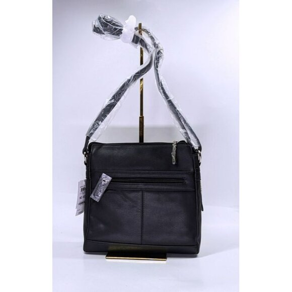 Giani Bernini Women's Black Nappa Leather Front Zip Crossbody (MSRP $130) - Picture 3 of 10